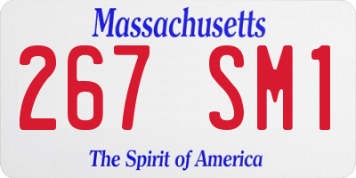 MA license plate 267SM1