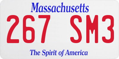 MA license plate 267SM3