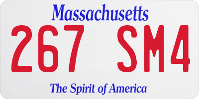 MA license plate 267SM4