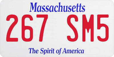 MA license plate 267SM5