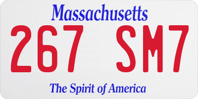 MA license plate 267SM7