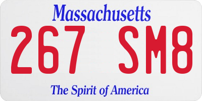 MA license plate 267SM8