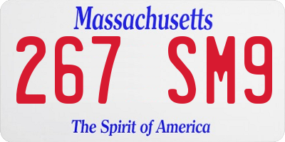 MA license plate 267SM9