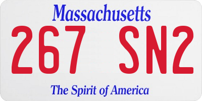 MA license plate 267SN2
