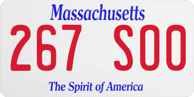 MA license plate 267SO0
