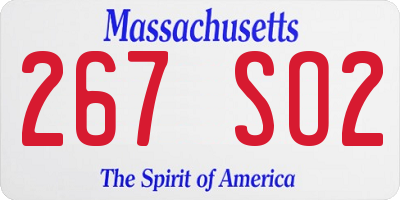 MA license plate 267SO2