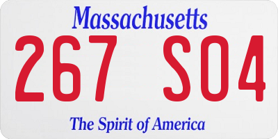 MA license plate 267SO4