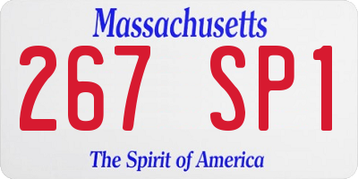 MA license plate 267SP1
