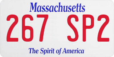 MA license plate 267SP2