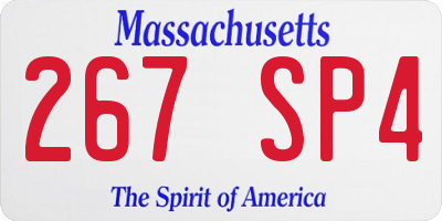 MA license plate 267SP4