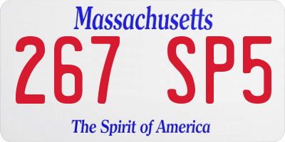 MA license plate 267SP5