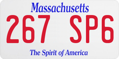 MA license plate 267SP6