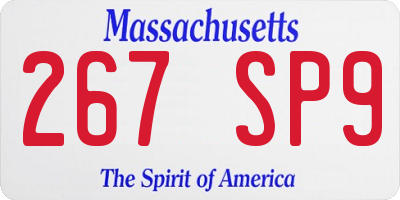 MA license plate 267SP9