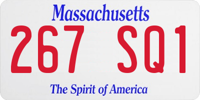 MA license plate 267SQ1