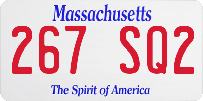 MA license plate 267SQ2