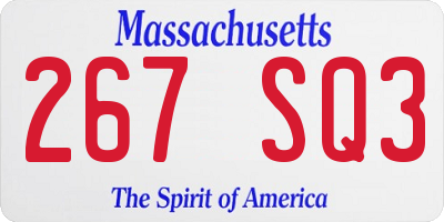 MA license plate 267SQ3