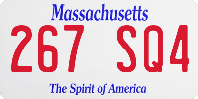 MA license plate 267SQ4
