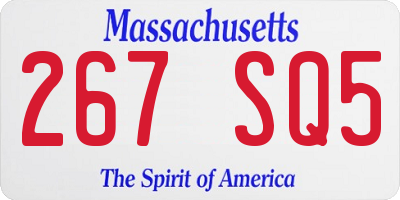 MA license plate 267SQ5