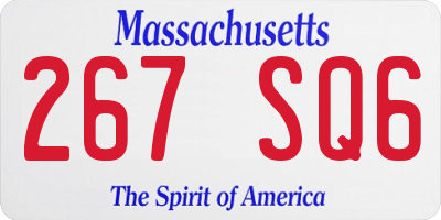 MA license plate 267SQ6
