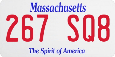 MA license plate 267SQ8