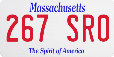 MA license plate 267SR0