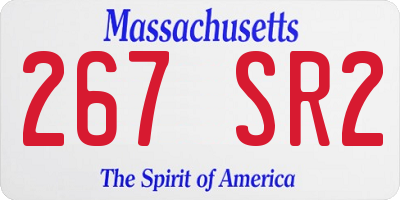MA license plate 267SR2