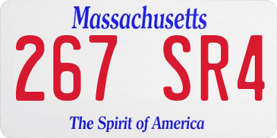 MA license plate 267SR4