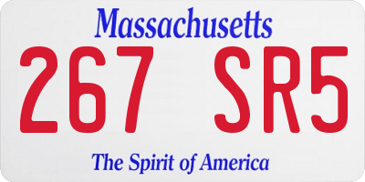 MA license plate 267SR5