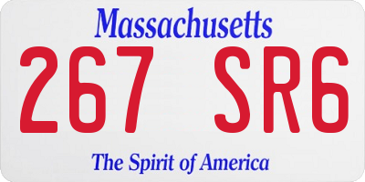 MA license plate 267SR6
