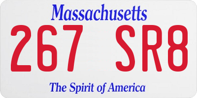 MA license plate 267SR8