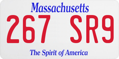 MA license plate 267SR9