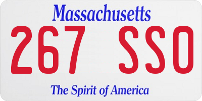MA license plate 267SS0