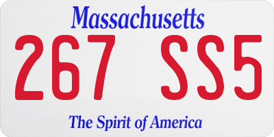 MA license plate 267SS5