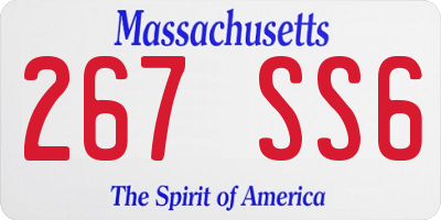 MA license plate 267SS6