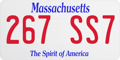 MA license plate 267SS7
