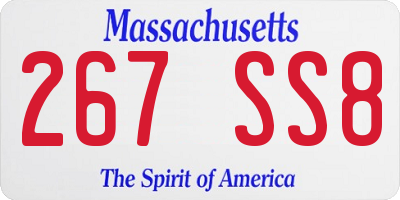 MA license plate 267SS8