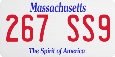 MA license plate 267SS9