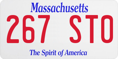 MA license plate 267ST0