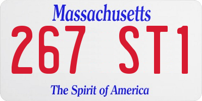 MA license plate 267ST1