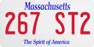 MA license plate 267ST2