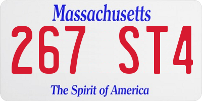 MA license plate 267ST4