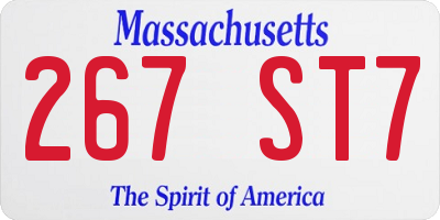 MA license plate 267ST7