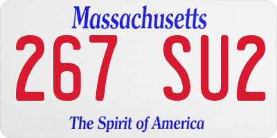 MA license plate 267SU2