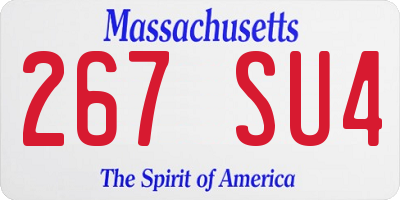 MA license plate 267SU4