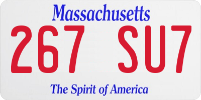 MA license plate 267SU7