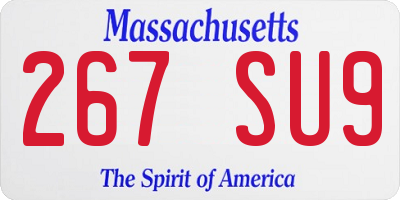 MA license plate 267SU9
