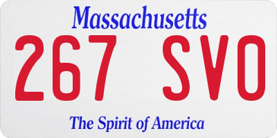 MA license plate 267SV0