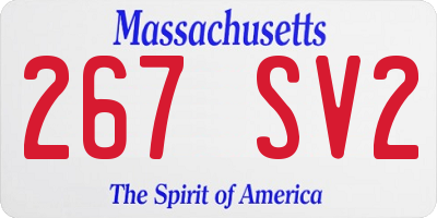 MA license plate 267SV2