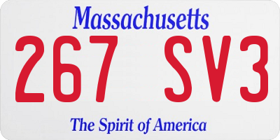 MA license plate 267SV3