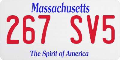 MA license plate 267SV5